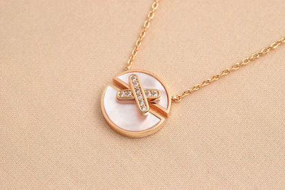 [KELA]JEUX DE ROSE GOLD DIAMOND NECKLACE