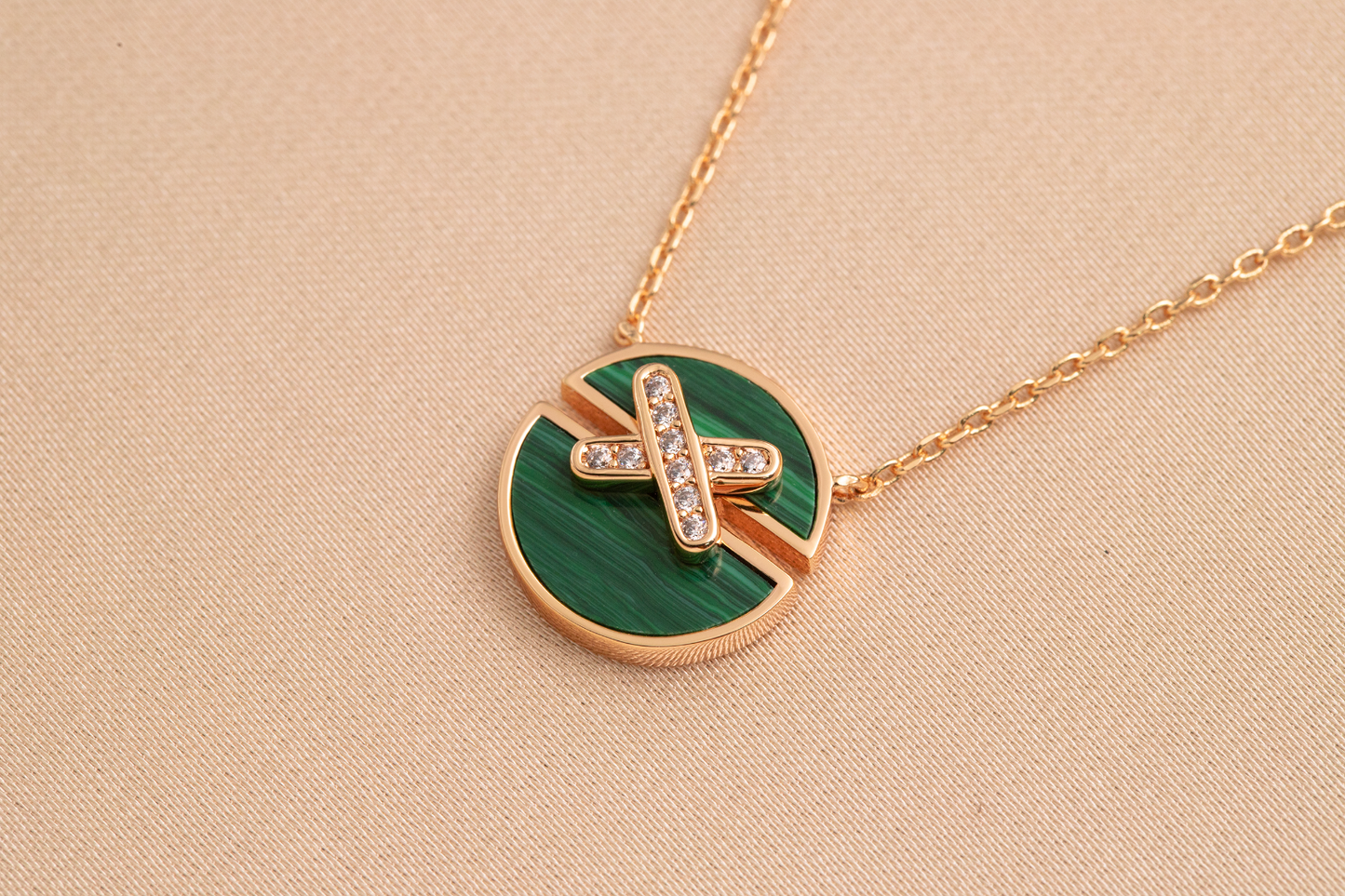 [KELA]JEUX DE ROSE GOLD DIAMOND NECKLACE