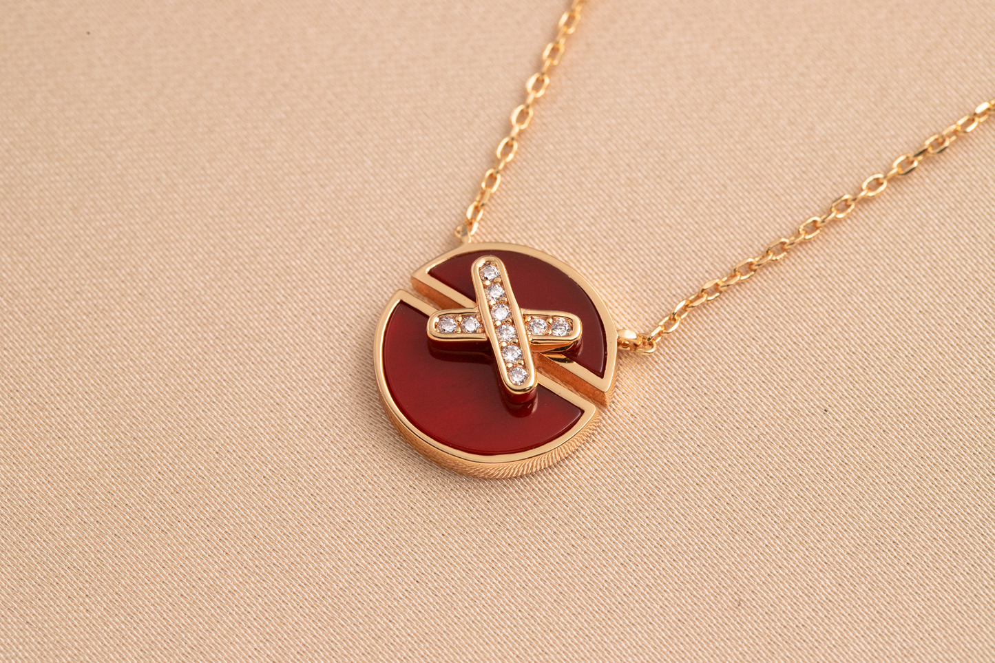 [KELA]JEUX DE ROSE GOLD DIAMOND NECKLACE