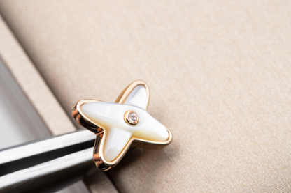 [KELA]JEUX DE WHITE MOP ROSE GOLD DIAMOND EARRINGS