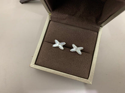 [KELA]JEUX DE WHITE MOP SILVER DIAMOND EARRINGS