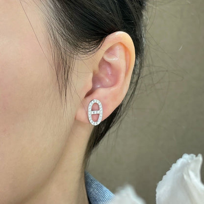 [KELA]HM FULL DIAMOND PIG NOSE STUD EARRINGS
