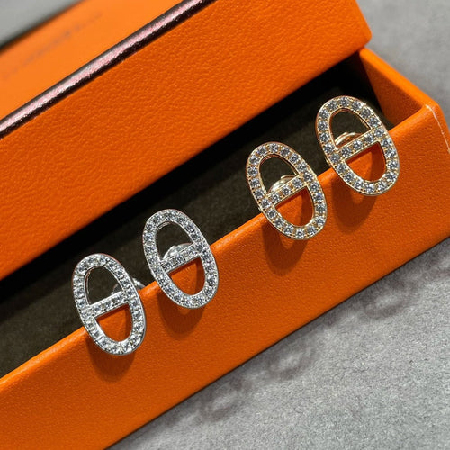 [KELA]HM FULL DIAMOND PIG NOSE STUD EARRINGS