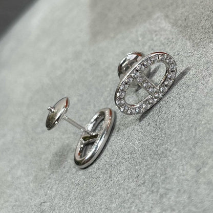 [KELA]HM FULL DIAMOND PIG NOSE STUD EARRINGS