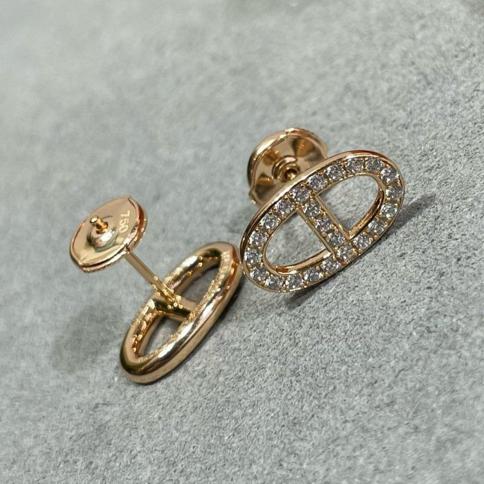 [KELA]HM FULL DIAMOND PIG NOSE STUD EARRINGS