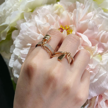 [KELA]HM KELLY CLOCHETTE DOUBLE RING IN  WITH DIAMONDS
