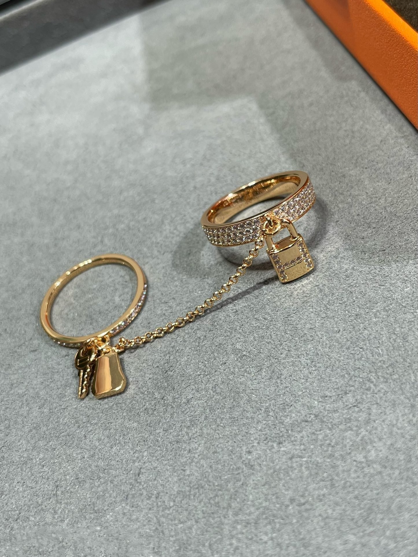 [KELA]HM KELLY CLOCHETTE DOUBLE RING IN  WITH DIAMONDS