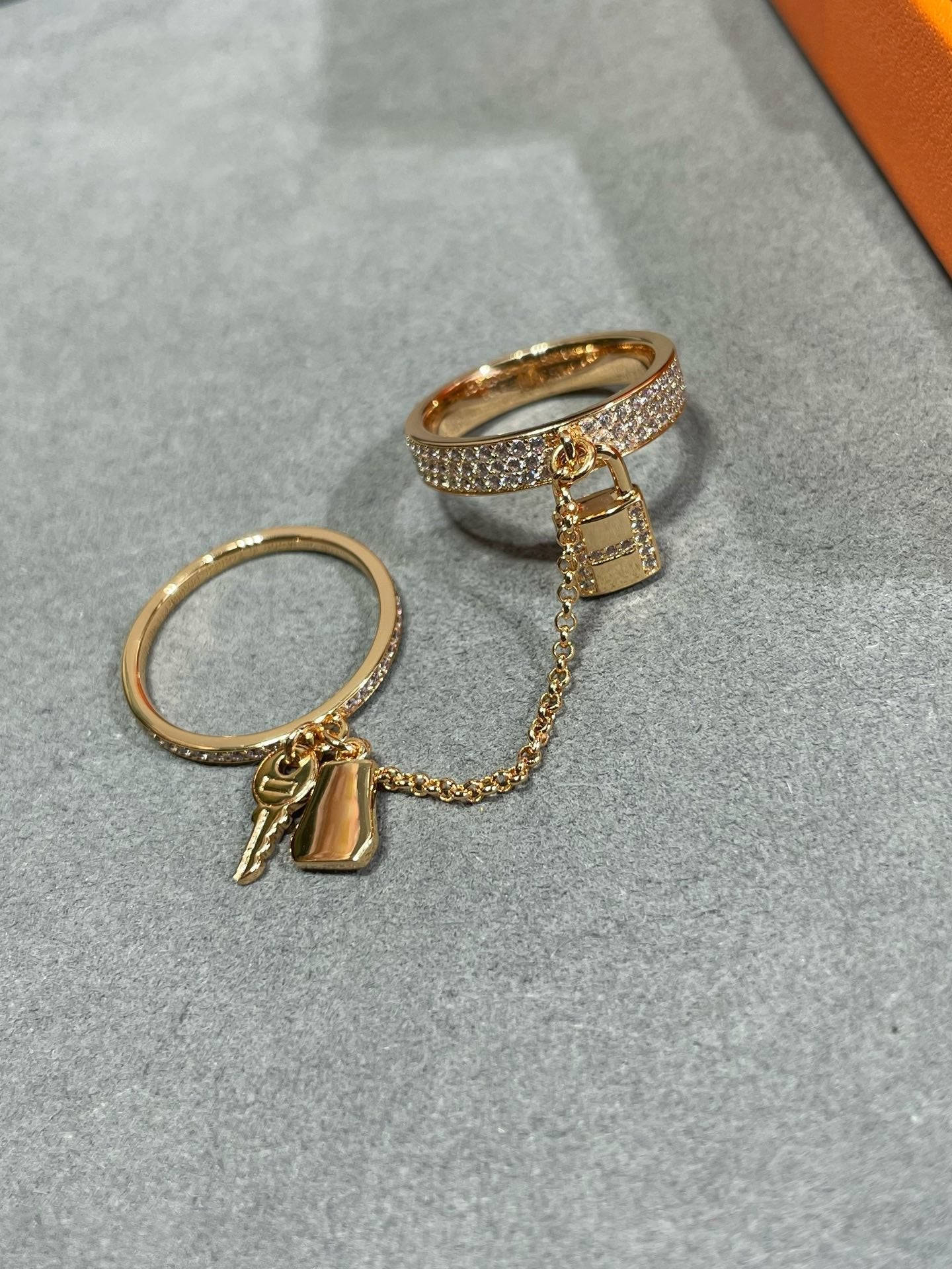 [KELA]HM KELLY CLOCHETTE DOUBLE RING IN  WITH DIAMONDS