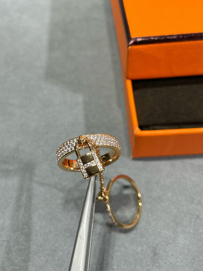 [KELA]HM KELLY CLOCHETTE DOUBLE RING IN  WITH DIAMONDS