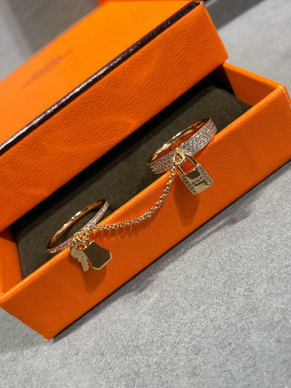 [KELA]HM KELLY CLOCHETTE DOUBLE RING IN  WITH DIAMONDS