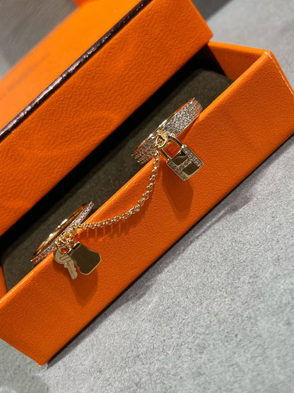[KELA]HM KELLY CLOCHETTE DOUBLE RING IN  WITH DIAMONDS