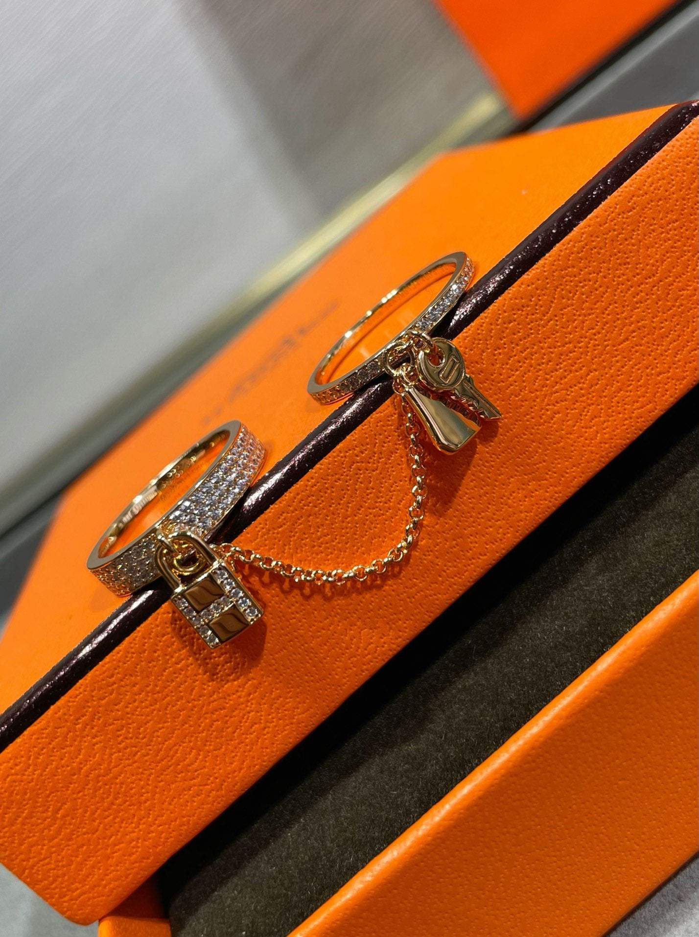 [KELA]HM KELLY CLOCHETTE DOUBLE RING IN  WITH DIAMONDS