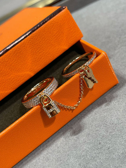 [KELA]HM KELLY CLOCHETTE DOUBLE RING IN  WITH DIAMONDS