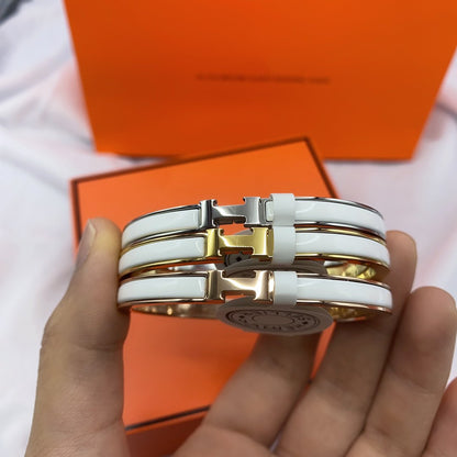 [KELA]CLASSIC HM CLIC WHITE 8MM ENAMEL BRACELET