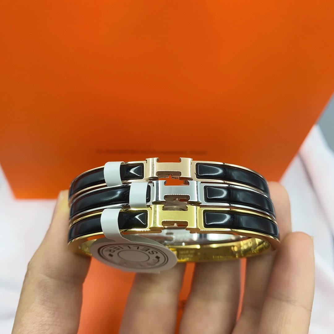 [KELA]CLASSIC HM CLIC BLACK 8MM ENAMEL BRACELET