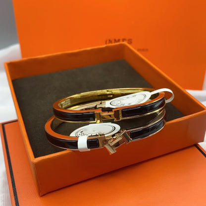 [KELA]CLASSIC HM CLIC BLACK 8MM ENAMEL BRACELET