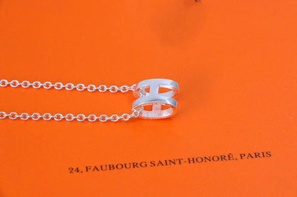 [KELA]HM NECKLACE H LETTER OVAL SERIES