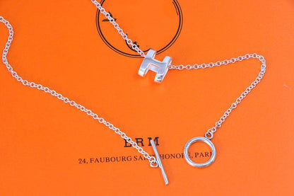[KELA]HM NECKLACE H LETTER OVAL SERIES
