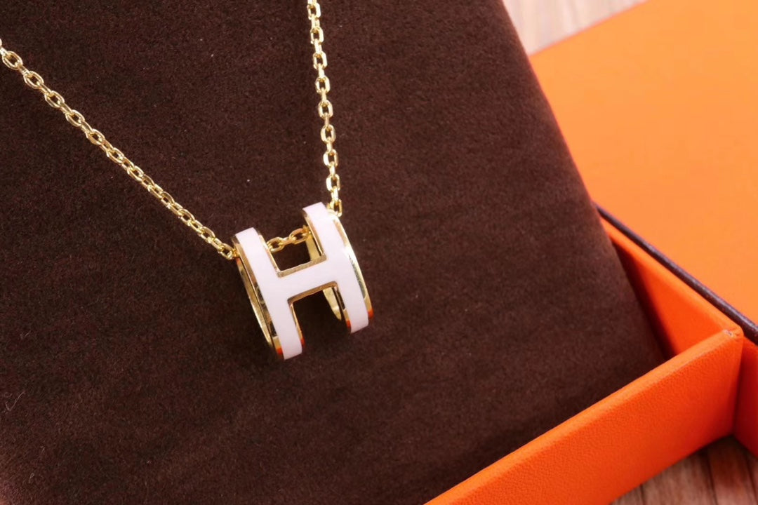 [KELA]HM CLIC YELLOW ENAMEL GOLD NECKLACE