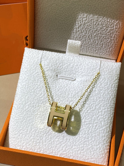 [KELA]HM CLIC YELLOW ENAMEL GOLD NECKLACE