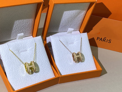 [KELA]HM CLIC YELLOW ENAMEL GOLD NECKLACE