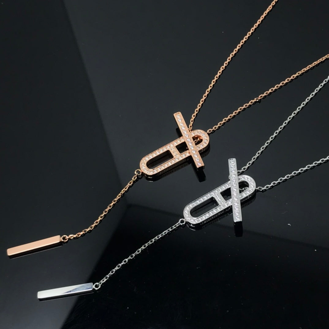 [KELA]HM NECKLACE PLATINUM ROSE GOLD DIAMOND