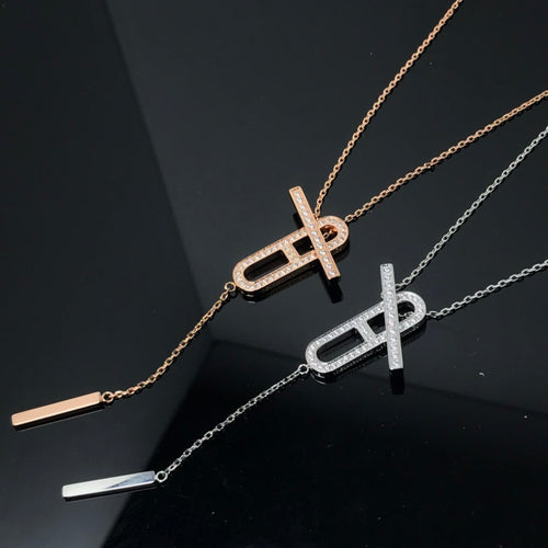 [KELA]HM NECKLACE PLATINUM ROSE GOLD DIAMOND