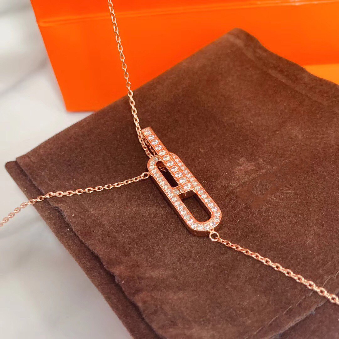 [KELA]HM NECKLACE PLATINUM ROSE GOLD DIAMOND