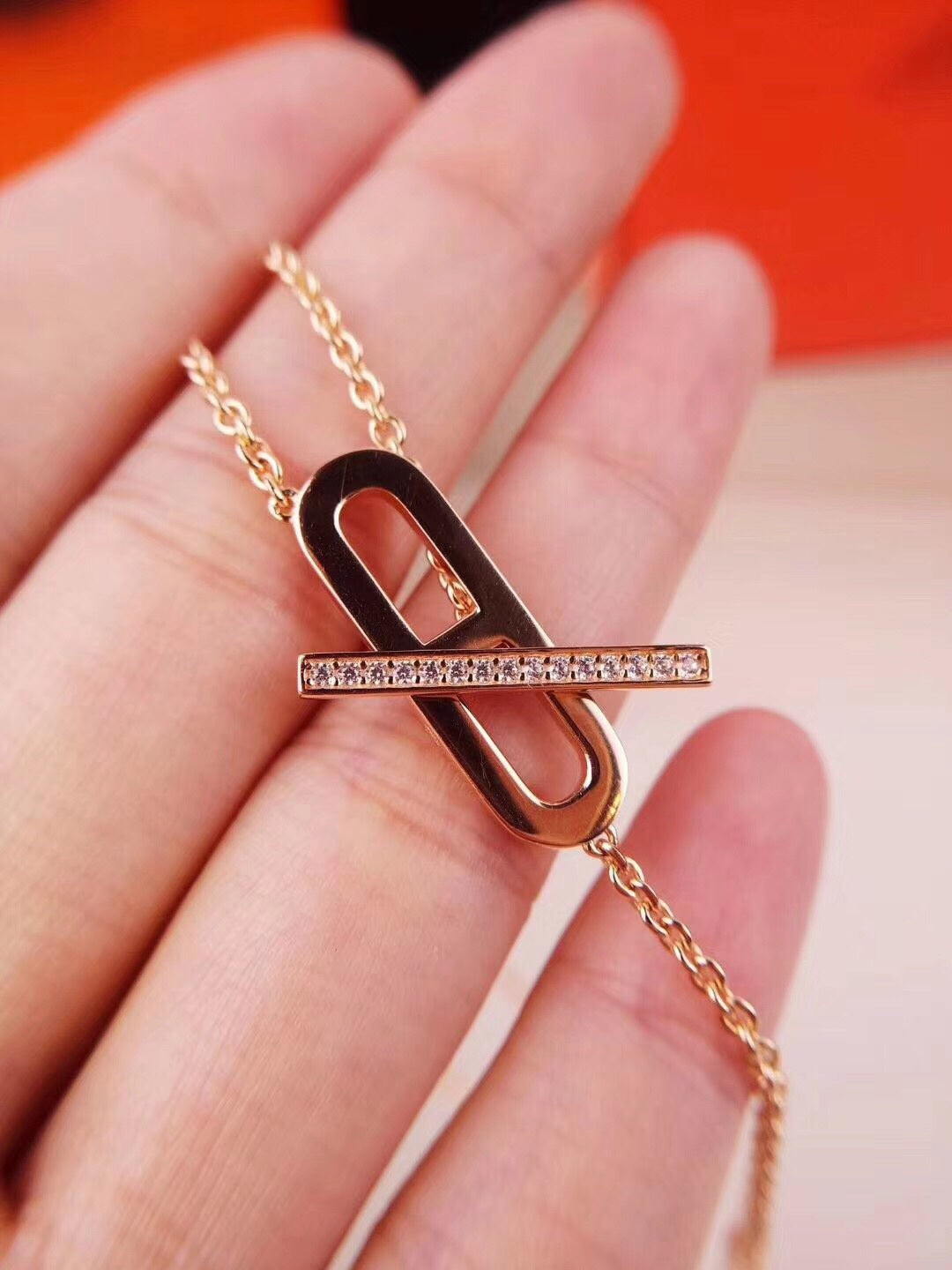 [KELA]HM NECKLACE PLATINUM ROSE GOLD DIAMOND
