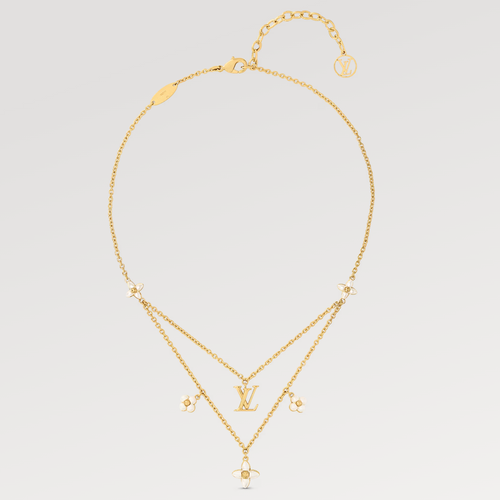 [KELA]FLOWERGRAM GOLD MOP DOUBLE ROW NECKLACE