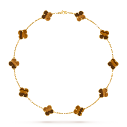 [KELA]CLASSIC LUCKY 10-MOTIF CLOVER NECKLACE GOLD COLLECTION