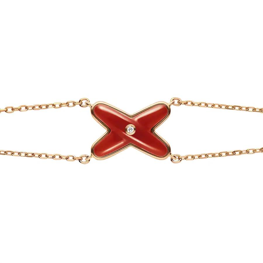 [KELA]JEUX BRACELET CARNELIAN ROSE GOLD 1 DIAMOND