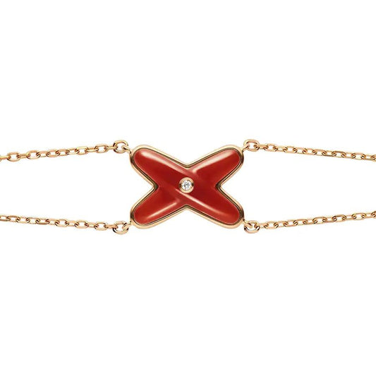 [KELA]JEUX BRACELET CARNELIAN ROSE GOLD 1 DIAMOND