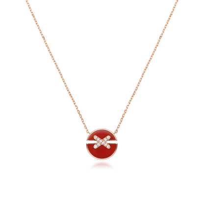 [KELA]JEUX DE ROSE GOLD DIAMOND NECKLACE
