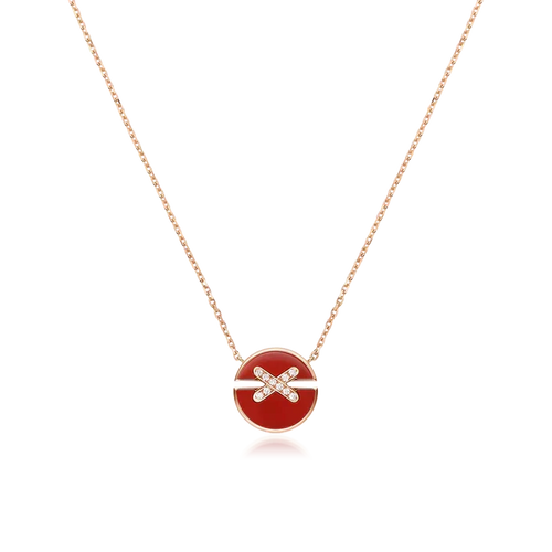 [KELA]JEUX DE ROSE GOLD DIAMOND NECKLACE