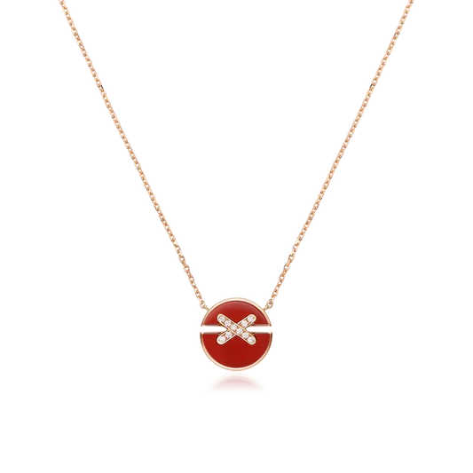 [KELA]JEUX DE ROSE GOLD DIAMOND NECKLACE