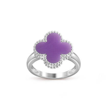 [KELA]LUCKY CLOVER VINTAGE WHITE GOLD RING COLLECTION