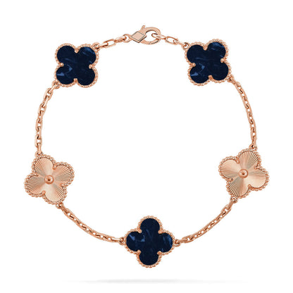 [KELA]LUCKY CLOVER 5-MOTIF BRACELET - PIETERSITE COLLECTION