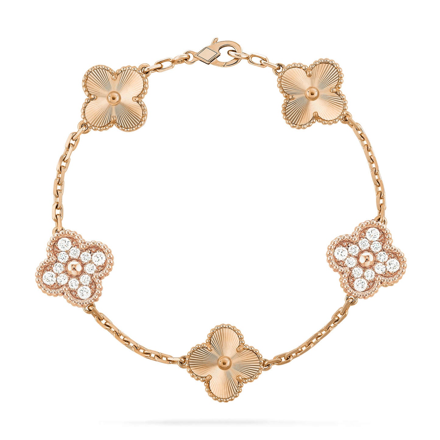 [KELA]LUCKY CLOVER 5-MOTIF BRACELET - LASER COLLECTION