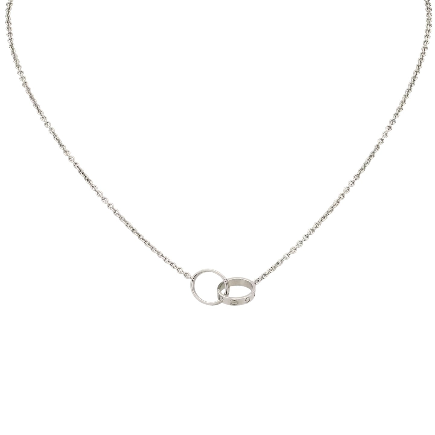 [KELA]LOVE DOUBLE-RING INTERLOCKED NECKLACE