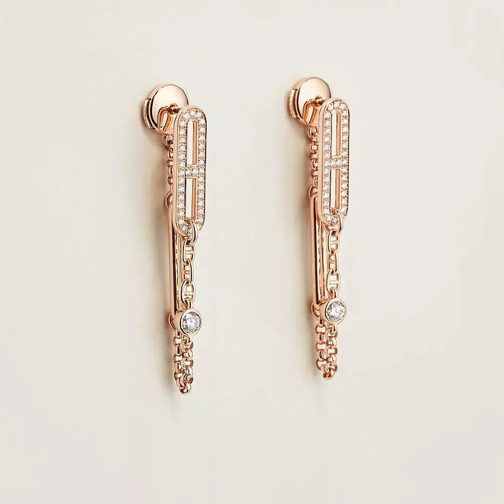 [KELA]CHAINE CHAOS DIAMOND DROP EARRINGS