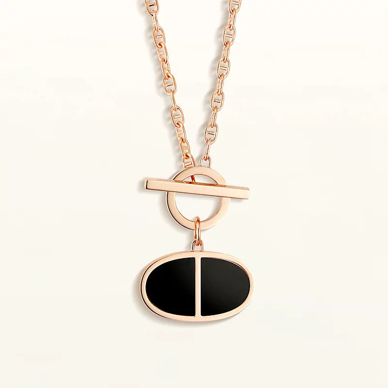 [KELA]CHAINE VERSO BLACK CERAMIC NECKLACE