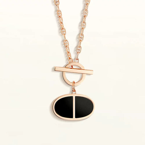 [KELA]CHAINE VERSO BLACK CERAMIC NECKLACE