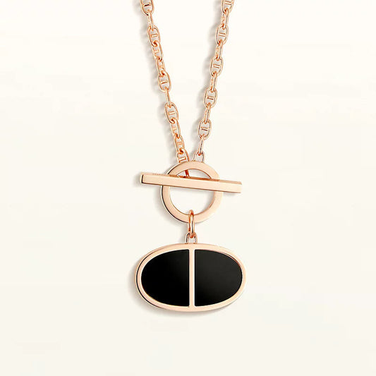 [KELA]CHAINE VERSO BLACK CERAMIC NECKLACE