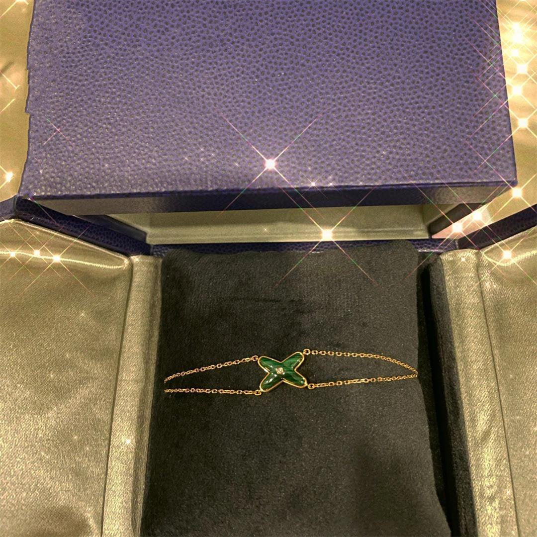 [KELA]JEUX BRACELET MALACHITE ROSE GOLD 1 DIAMOND