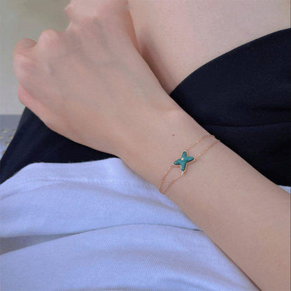 [KELA]JEUX BRACELET MALACHITE ROSE GOLD 1 DIAMOND