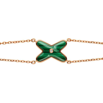 [KELA]JEUX BRACELET MALACHITE ROSE GOLD 1 DIAMOND