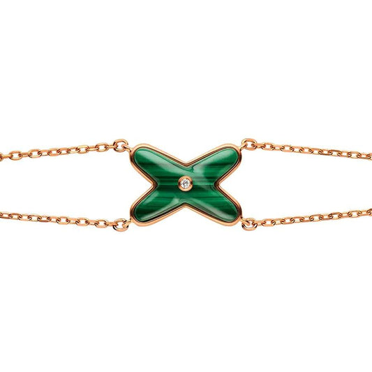 [KELA]JEUX BRACELET MALACHITE ROSE GOLD 1 DIAMOND