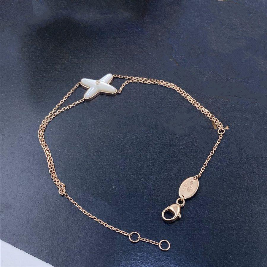 [KELA]JEUX BRACELET WHITE MOP ROSE GOLD 1 DIAMOND