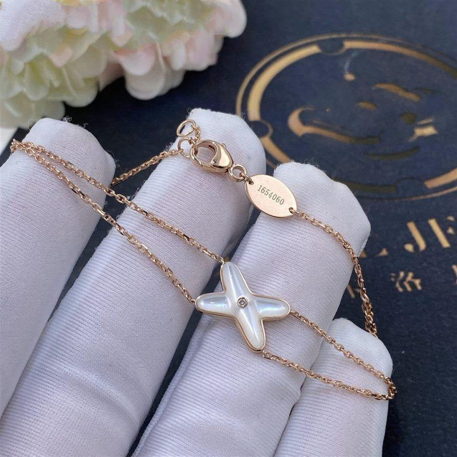 [KELA]JEUX BRACELET WHITE MOP ROSE GOLD 1 DIAMOND